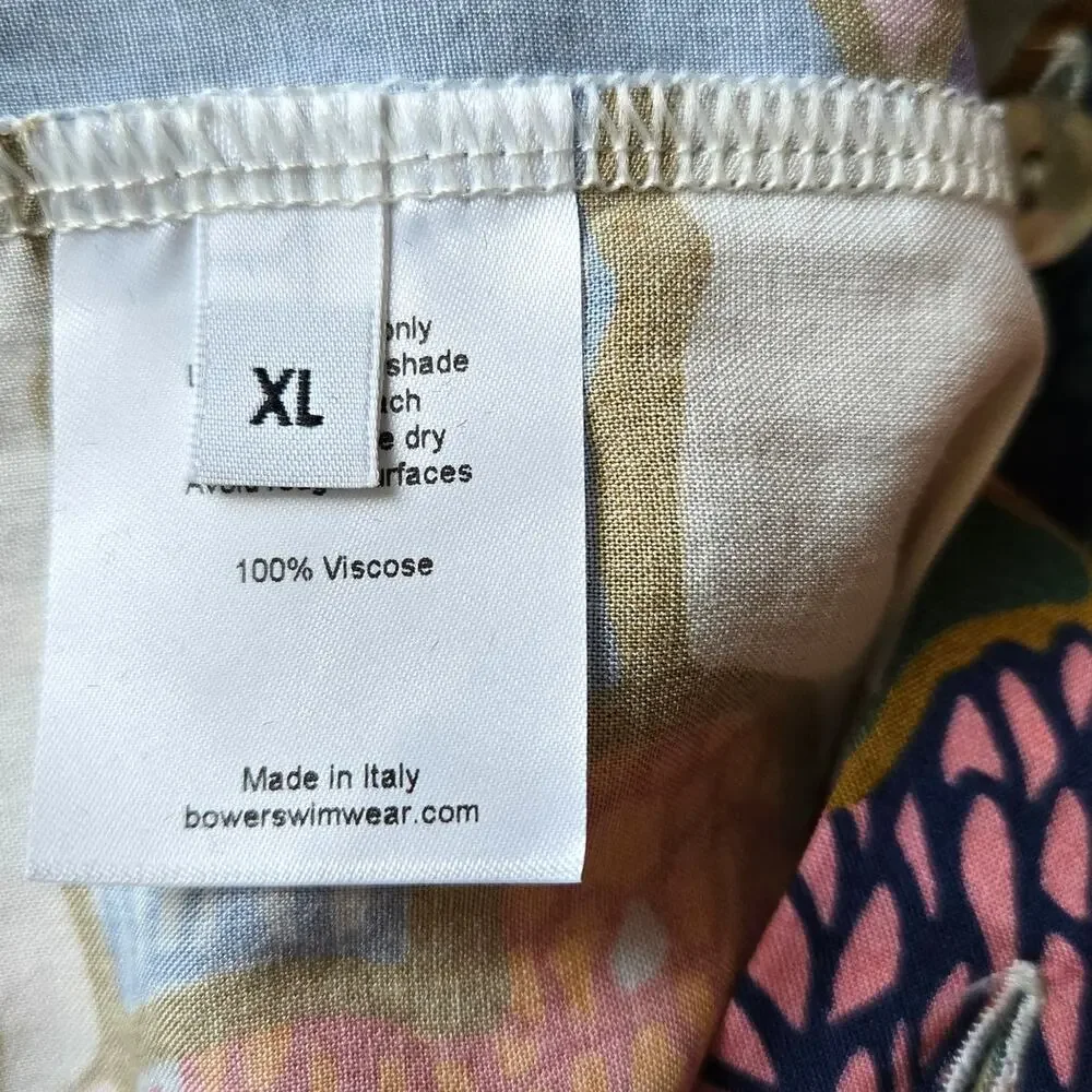 Bower Swimwear Liberty London Prospect Road Button Short Sleeve Top Women XL EUC - Picture 13 of 14